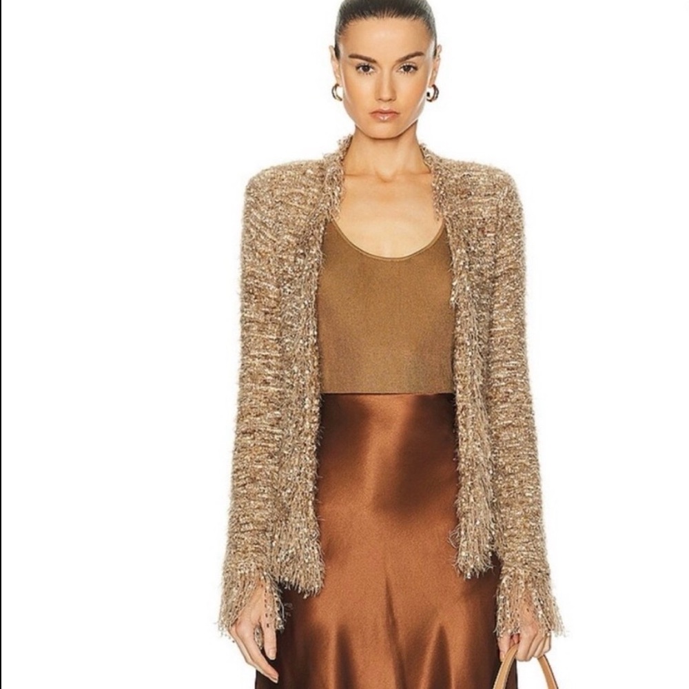 🆕 L’agence Azure Fringe Cardigan Blazer - Picture 10 of 17
